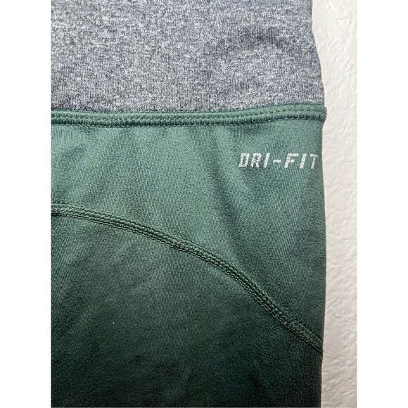 Nike Running Dri Fit Green Gray Crop Leggings - Picture 6 of 9